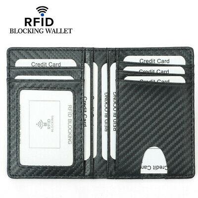 Bargain sales Men's Carbon Fiber Grain RFID Blocking Card Holder Wallet Driver License Holder