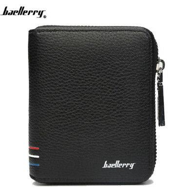 Bargain sales Mens Leather Zip Around Wallet ID Card Window Secure Zipper Multifunction Purse