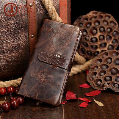Bargain sales Cowhide Men's Genuine Leather Long Wallet Money Card Holder Clutch Purse Cowhide