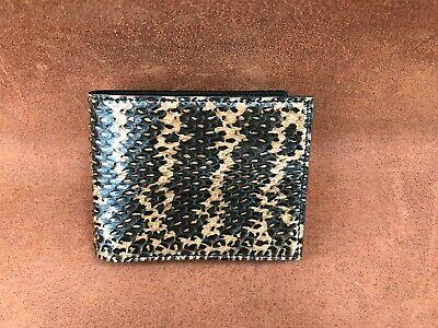 Bargain sales Genuine Real Python Leather Men's Bifold Wallet- Black Brown Color