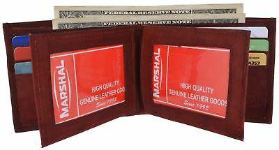 Bargain sales Men's Genuine Leather Bifold Wallet ID Credit Card Key Zip Double Flap Thin