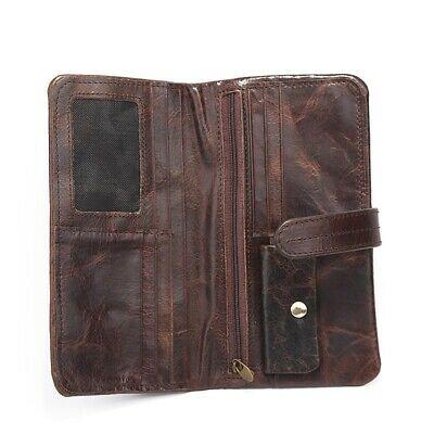 Bargain sales Hi-Q Men's Genuine Leather Long Wallet Money Card Holder Clutch Purse Cowhide