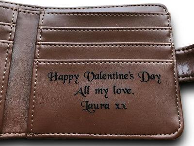 Bargain sales Men's Personalised Leather Wallet Valentines Day Gift for Him Husband Boyfriend