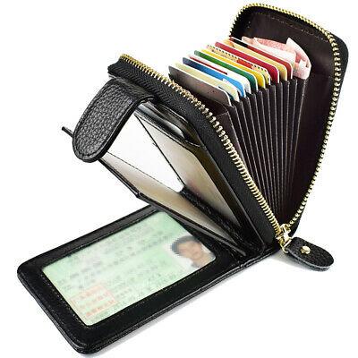 Bargain sales RFID Blocking Men's Leather Zipper Credit Card Holder Window Money Wallet Purse