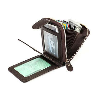 Bargain sales RFID Blocking Men's Leather ID Credit Card Holder Purse Zipper Handbag Wallet