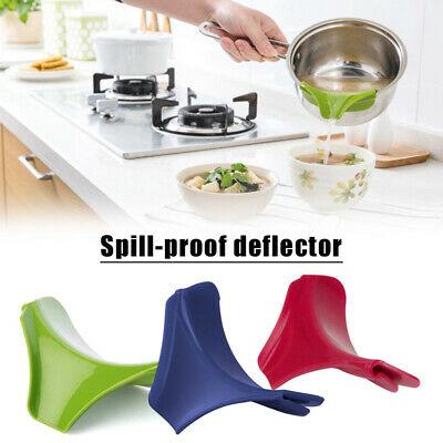 Bargain sales 1/3 Pcs Spill-proof Deflector Silicone Kitchen Pot Edge Pour Soup Funnel Gadgets
