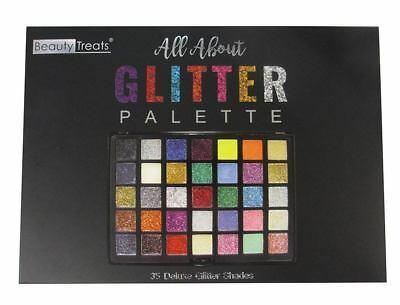 Bargain sales Beauty Treats All About Glitter Palette 35 Deluxe Metallic Glitter Eye Shadows