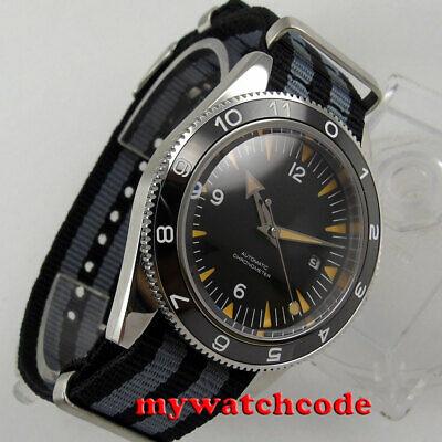 Bargain sales 41mm CORGUET black dial ceramic bezel sapphire glass miyota Automatic mens Watch