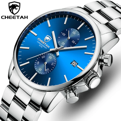 Bargain sales New Mens Watches CHEETAH Stainless Steel Sports Quartz Watch Men Top Brand Luxur