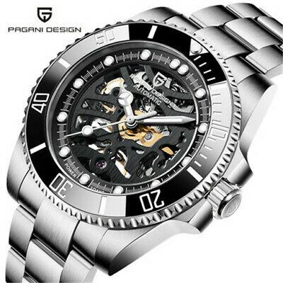 Bargain sales PAGANI New Men's Japan Automatic Mechanical Watch Stainless Steel Band