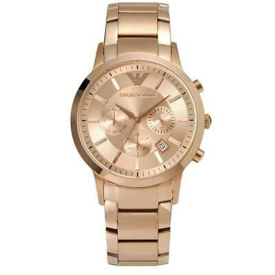 Bargain sales EMPORIO ARMANI MEN'S WATCH AR2452 ROSE GOLD CHRONO CERTIFICATE NEW ORIGINAL