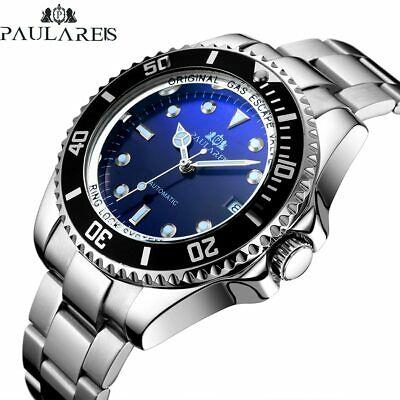 Bargain sales PAULAREIS Deep Sea Automatic Mechanical Men Watch Full Steel Homage Rotate Bezel