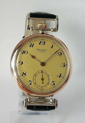 Bargain sales Helvetia Luxury Antique 1910's Vintage Wristwatch Men's Gift, Solid Silver Case