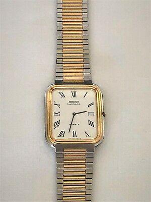 Bargain sales Seiko Men Lassale Dual Tone Rectangle Gold & Silver Watch Timepiece and Jewelry