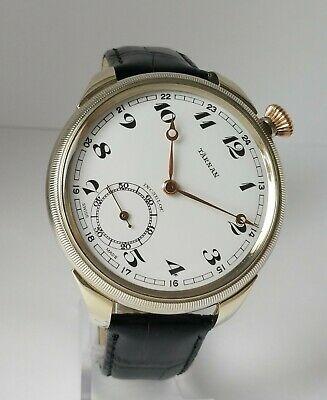 Bargain sales Tarnan 1910's Vintage Wristwatch Men's Gift, Metal Case, Porcelain Dial