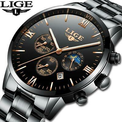 Bargain sales LIGE Wristwatch Men Fashion Quartz Mens Wristwatches Luxury Famous Top Brand Ful