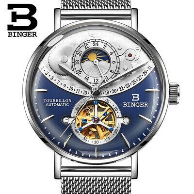 Bargain sales Automatic Mechanical Hollow Tourbillon Large Dial Curved Mesh Belt Men's Watch