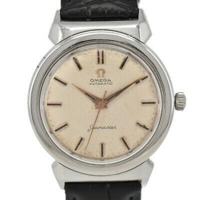 Bargain sales OMEGA Seamaster Silver Dial Stainless Steel/Leather Cal.501 Automatic Men's ...