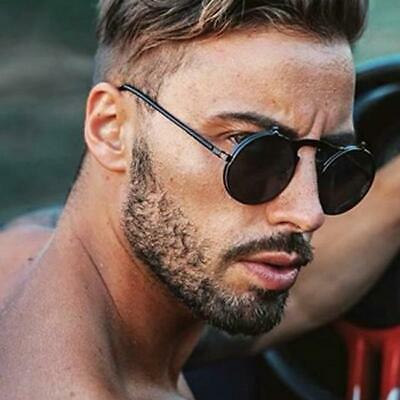 Bargain sales Vintage Retro Flip-up Steampunk Sunglasses Men Women Metal Round Eyewear Glasses