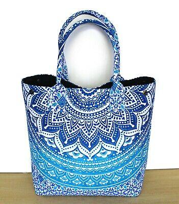 Bargain sales Women Blue Mandala Handbag Hippie Tote Bag Shoulder Cotton Satchel Lady Purse