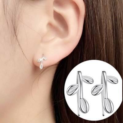 Bargain sales 1pair 30% Silver Foliage Leaves Buds Shape Earrings Jewllery Gifts v