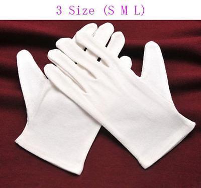 Bargain sales 4Pairs Men Women  Work Jewllery Party Wedding Driver Cotton Thin Gloves White