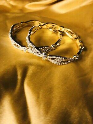 Bargain sales Gold N Silver Kara Design 2.6Jewllery  Party Bridal Set Of Two Kara/ Bracelet