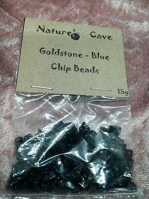 Bargain sales BLUE GOLD STONE(*MAN MADE) TUMBLED CHIP BEADS 15g BAG ~ MAKE YOUR OWN JEWLLERY