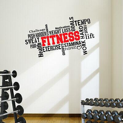 Bargain sales Pro Design Fitness Word Cloud Wall Decal Sticker Workout Gym MMA Weight Training