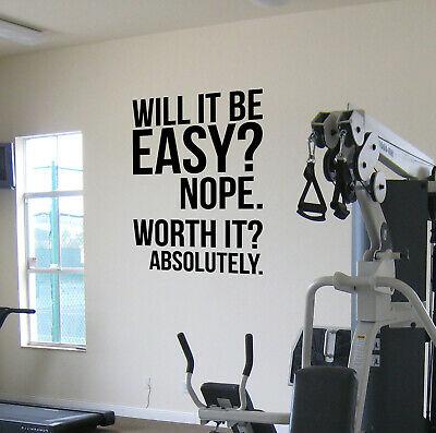 Bargain sales Worth It? Gym Wall Decal Sticker Motivational Quote Fitness MMA Weights Sports