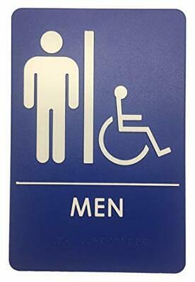 Bargain sales London Health Products Mens Restroom Sign - ADA Compliant - Blue & White - In...