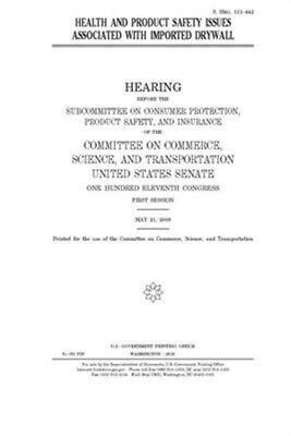 Bargain sales Health and product safety issues associated with imported drywall, Brand New,...