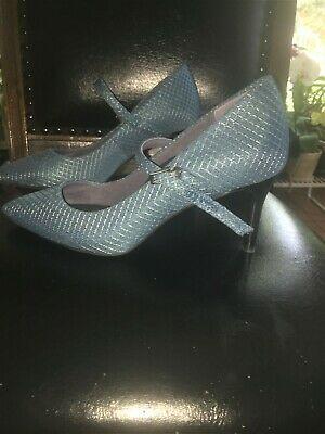 Bargain sales Women's designer shoes- Beta Brand, Embossed Blue, Size 9