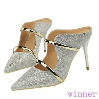 Bargain sales Hot womens pointy toe high stiletto heels pumps shoes bling metal decor party sz