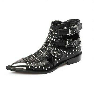 Bargain sales Cut Out Rivet Metal Decor Buckle Strap Low Cuban Heel Pump Womens Shoes Occident
