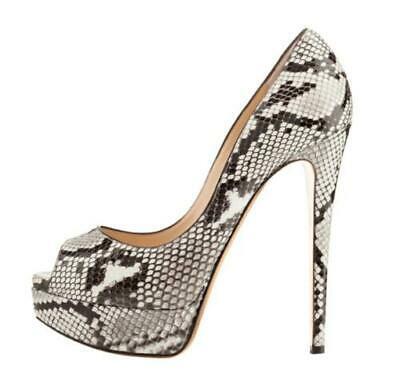 Bargain sales Snakeskin Women's Peep Toe Platform Sandals Shoes Stiletto Heel NightClub Casual