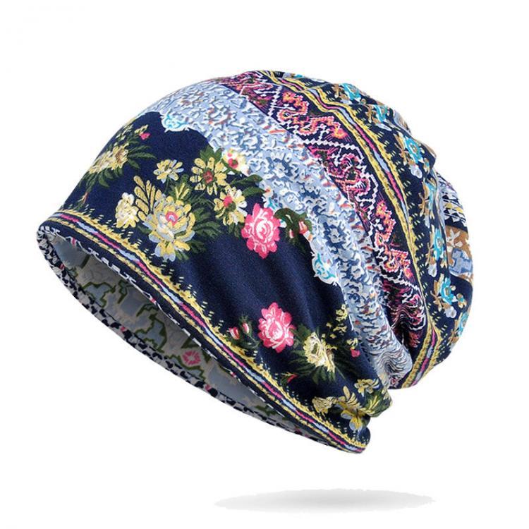Bargain sales Women Winter Cotton Multi-purpose Flower Printing Beanie Cap Neck Gaiter Warm Face Shield Hats