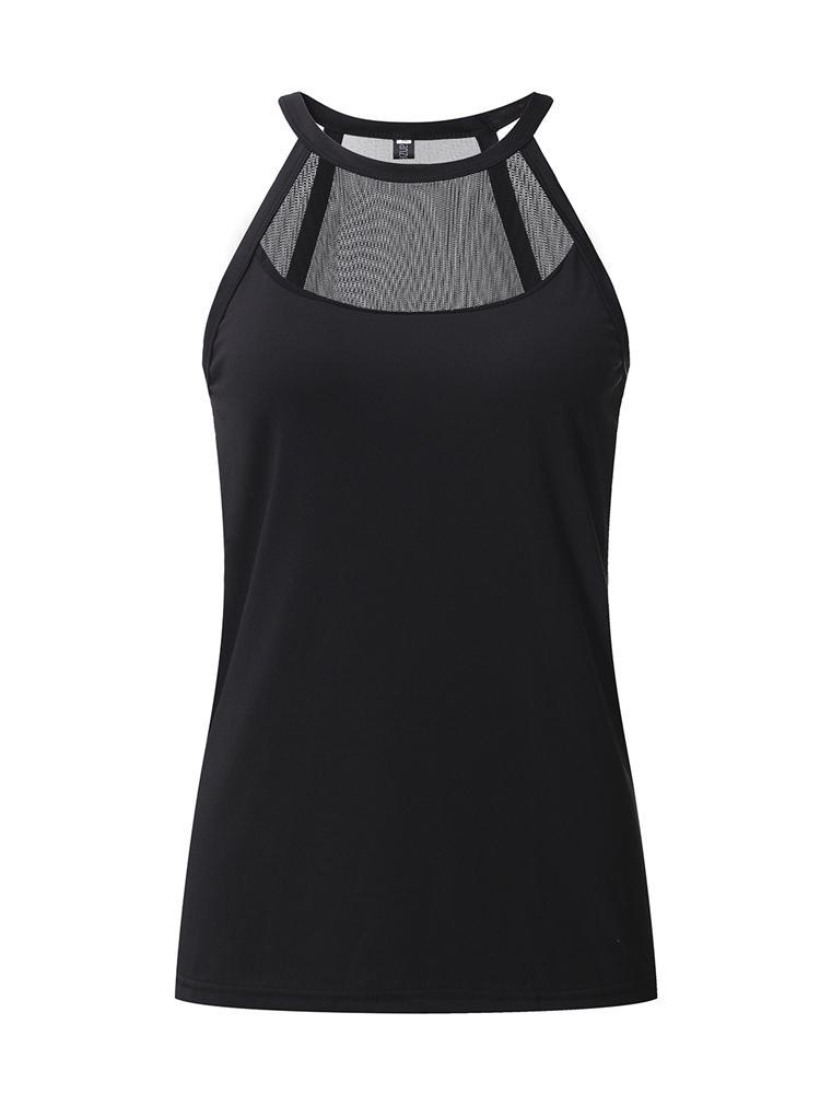 Bargain sales Casual Women Mesh Patchwork O-Neck Sleeveless Tank Tops