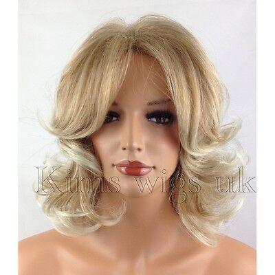 Bargain sales BLONDE LADIES WIG WOMENS SHORT CURLY SHOULDER LENGTH FASHION HAIR FULL HEAD UK