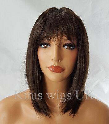 Bargain sales DARK BROWN WIG LADIES WOMENS RAZOR CUT SHOULDER LENGTH FASHION HAIR UK SELLER